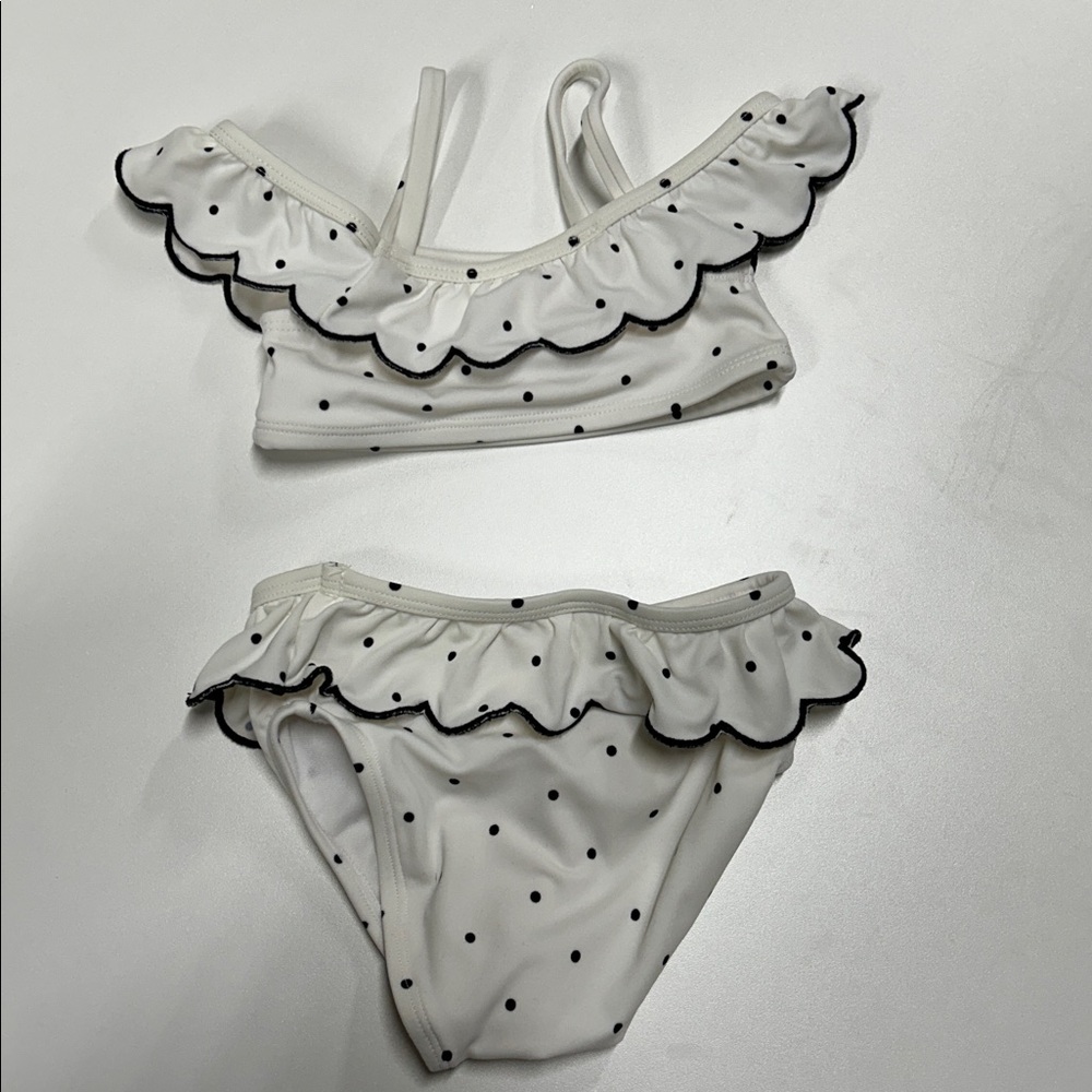 Toddler Janie and Jack Cream Polka Dot Bikini Set - Picture 3 of 4